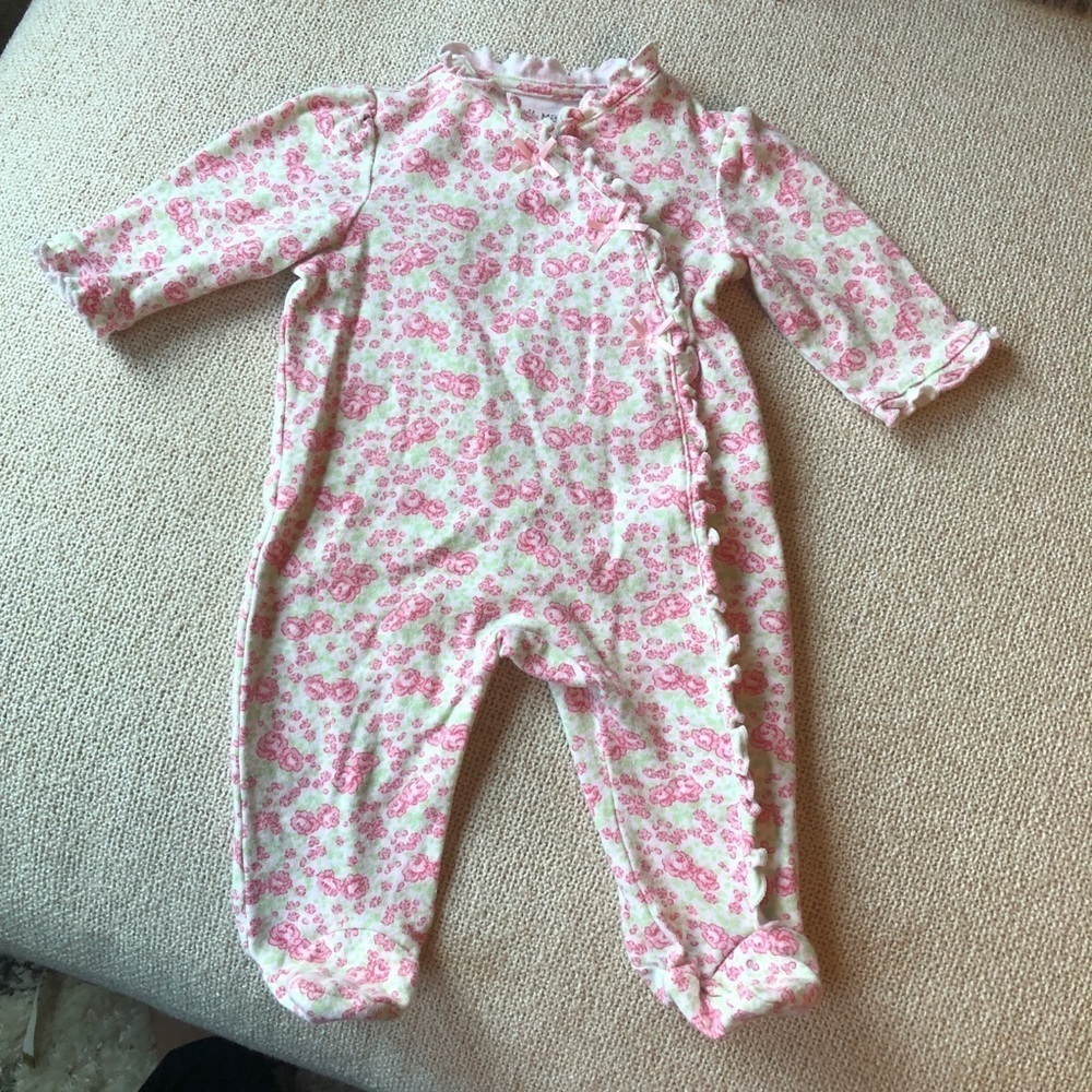 Little Me Baby Girl Pink Floral Footie Pajamas 3 months